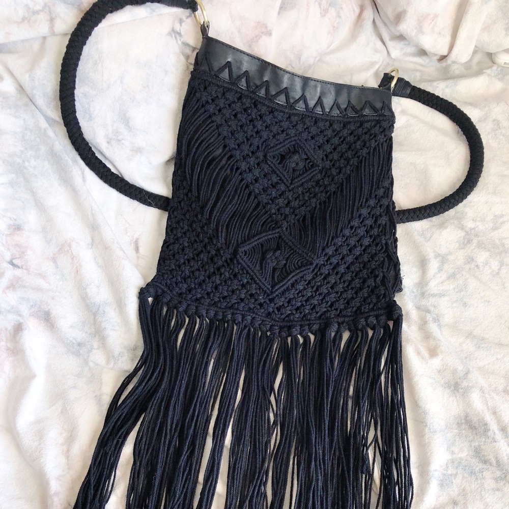 Boho, Hippie, Crochet, Fringe, Purse